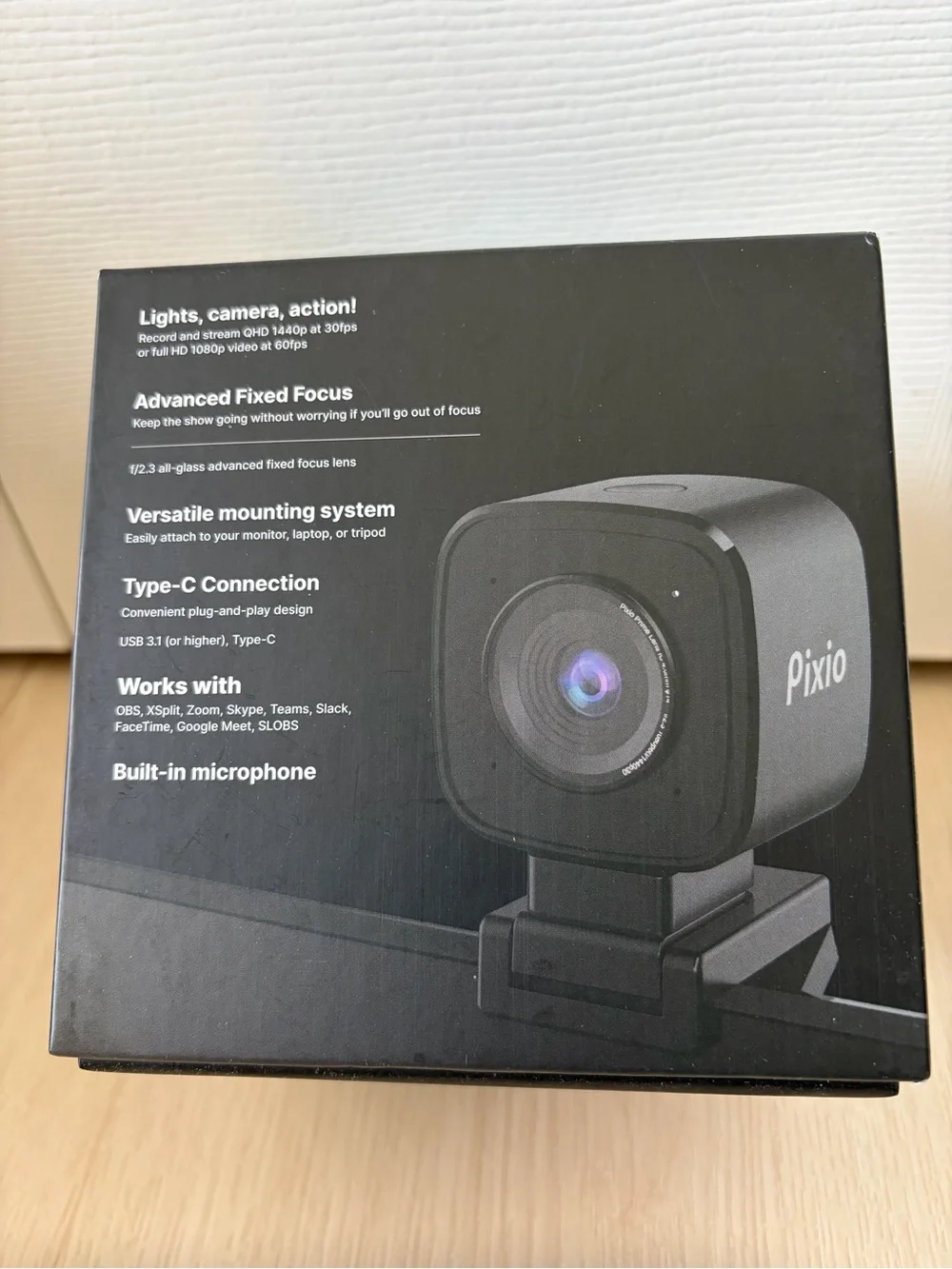 Pixi StreamCube 1440p QHD Webcam - Black